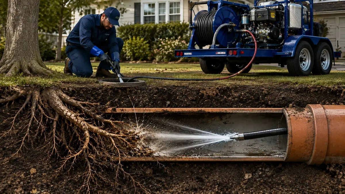 Tree Root Removal with Hydro Jetting in Clayton